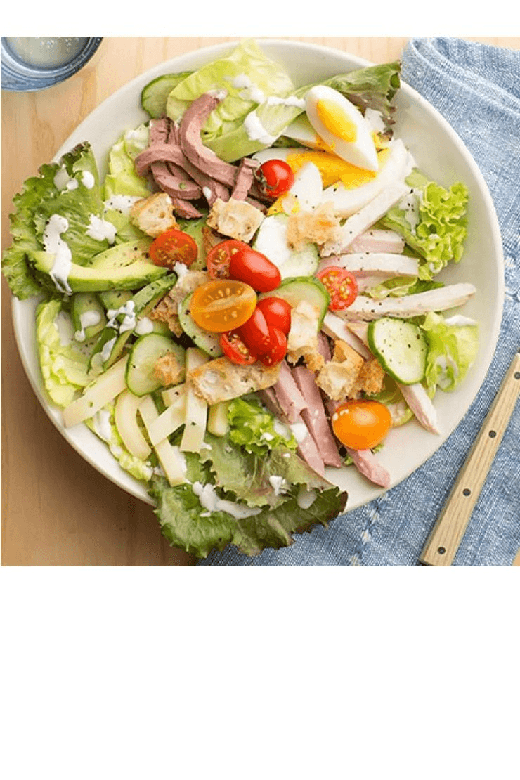 JULICIS SPECIAL SALAD Lettuce, Onion, Avocado, Green Pepper, Tomatoes, Beef, Chicken, Black Olive, Cucumber, Shrimps