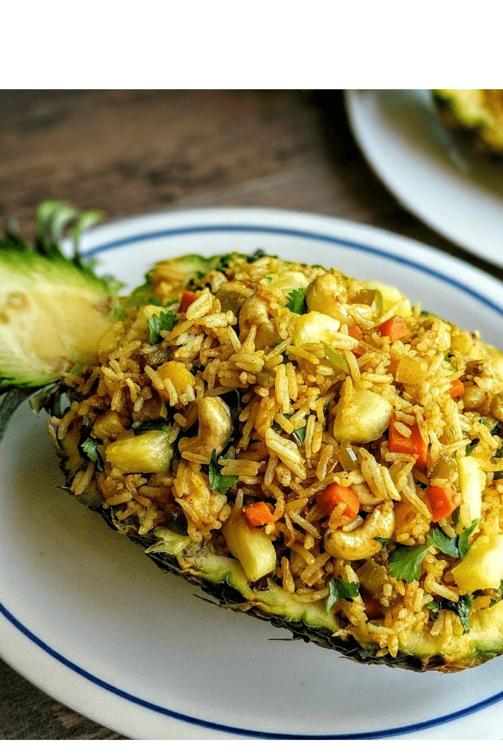 PINEAPPLE FRIED RICE Carrot, Green Pepper, Onion, Green Pearl, Pineapple